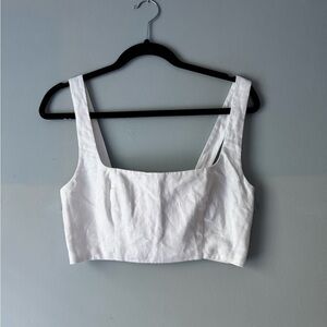 Reformation White Pepper Linen Women's Crop Top